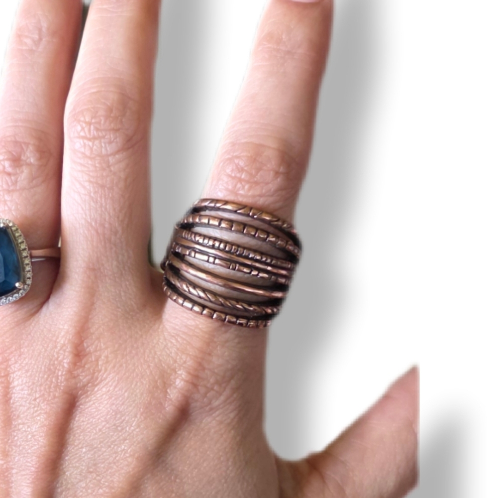 Copper-Toned Adjustable Fashion Ring